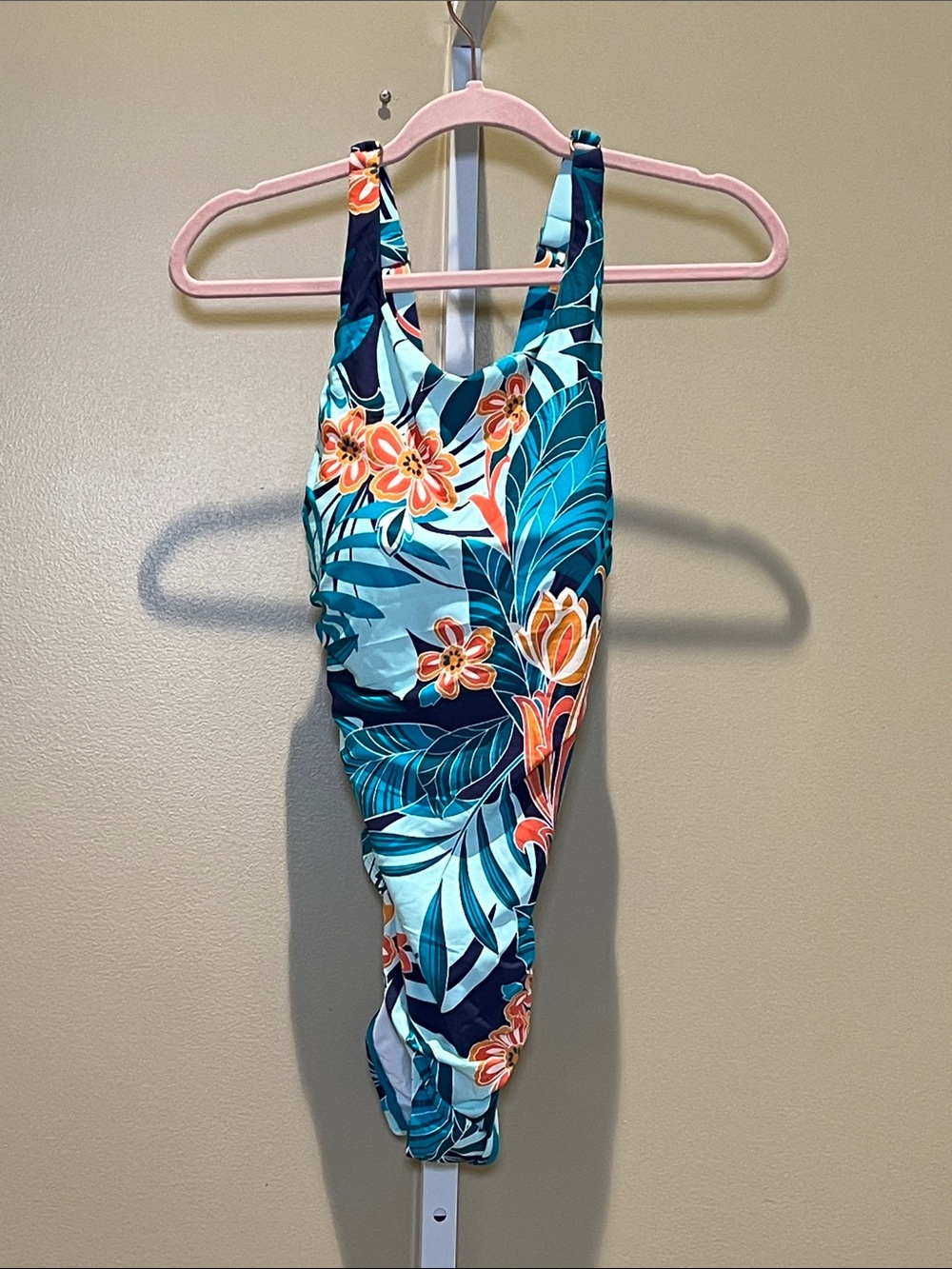 Jantzen Teal, Navy & Orange Floral Swimwear